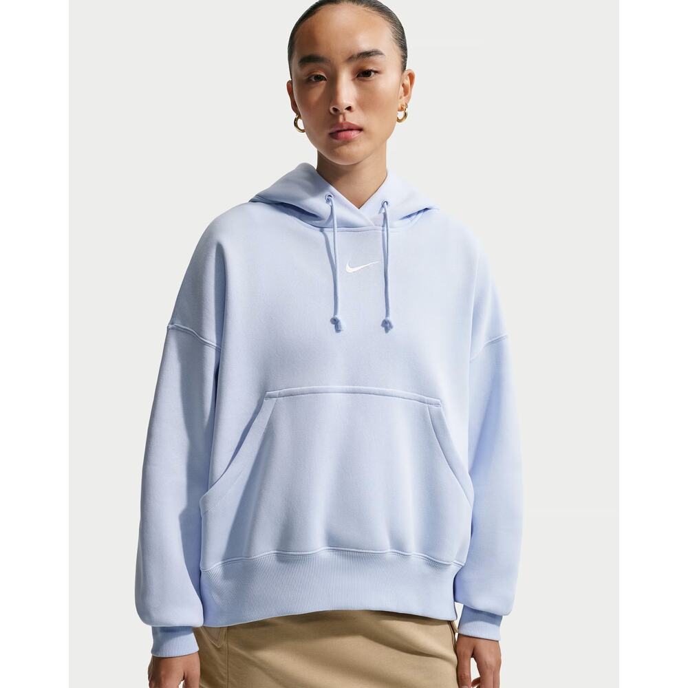Nike Hoodie Sportswear Phoenix Fleece Oversized Pullover Blue Size Large